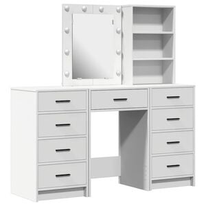 vidaXL Тоалетка 3 бр. Бяло 40 x 41 x 135 см Инженерна дървесина