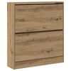 vidaXL Шкаф за обувки 80 x 21 x 87,5 cm Инженерно дърво Димян дъб