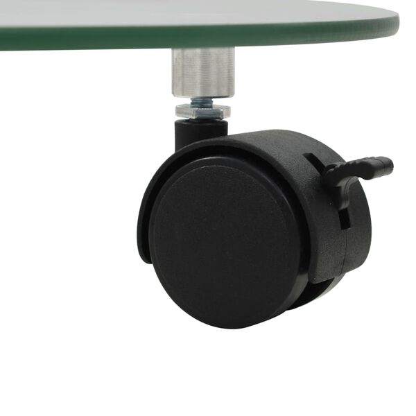 vidaXL Стойки за саксии с колела 4 бр 28 см закалено стъкло кръгли