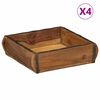 vidaXL Поднос 4 бр. Кафяво 29 x 31 x 10 см Солидно възстановено дърво