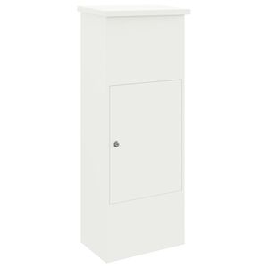 vidaXL Пощенска кутия за пратки Бяло 44,5 x 29 x 110,5 см Стомана
