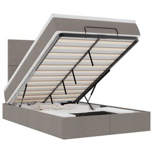 vidaXL Османска легло с матрак и LED, таупе, 120x190 см, плат