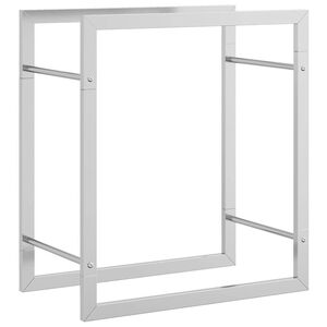 vidaXL Стойка за дърва за огрев, 50x28x56 см, неръждаема стомана