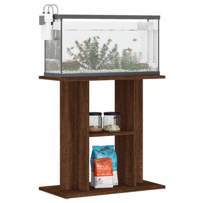 vidaXL Поставка за аквариум, кафяв дъб, 60x30x60 см, инженерно дърво