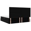 vidaXL Легло с място за съхранение и LED Черно 200 x 200 cm Изкуствена