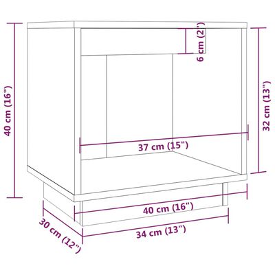 vidaXL Нощни шкафчета, 2 бр, сиви, 40x30x40 см, борово дърво масив
