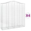 vidaXL Габионни кошници арка 4 бр 200x50x200/220 см поцинковано желязо