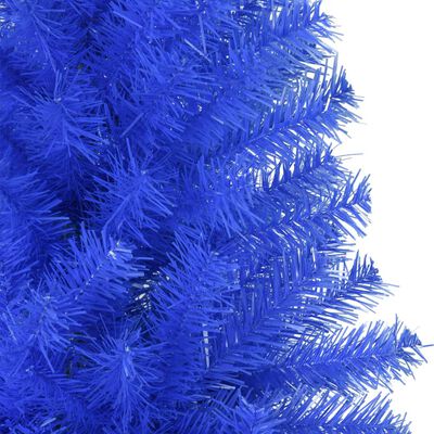 vidaXL Изкуствена коледна елха със стойка, синя, 240 см, PVC