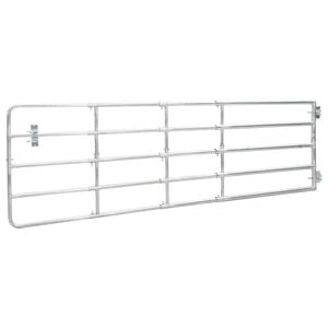 vidaXL Оградна порта, 5 пръта, стомана, (150-400)x90 см, сребриста