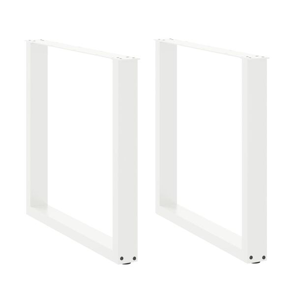vidaXL Крака за трапезна маса, U-образни, 2 бр., бели, 90x(72-73) см, стомана