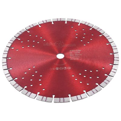 vidaXL Диамантен режещ диск с турбо и отвори, стомана, 300 мм