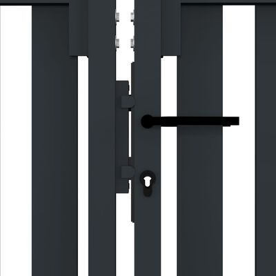 vidaXL Стоманена порта с двойна врата, 306x175 см, антрацит