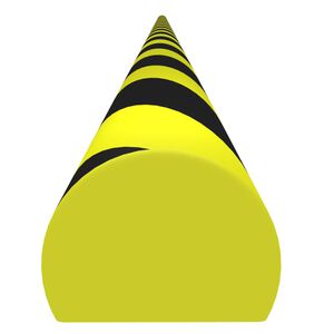 vidaXL Ъглов протектор жълто и черно 4x3x100 см PU