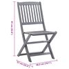 vidaXL Сгъваеми градински столове, 4 бр, с възглавници, акация масив
