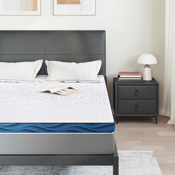 vidaXL Топер за матрак Бяло 140 x 200 cm Жакардова материя