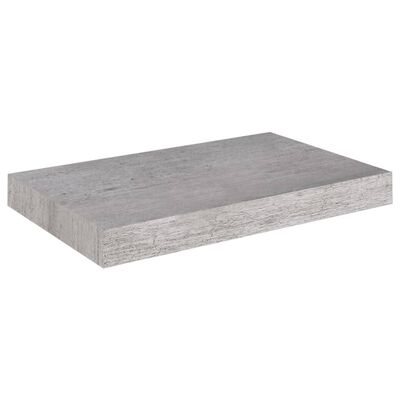 vidaXL Окачени стенни рафтове, 4 бр, бетонно сиви, 40x23x3,8 см, МДФ