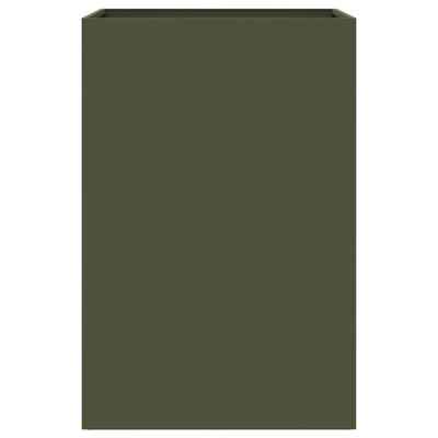 vidaXL Кашпа, маслиненозелена, 52x48x75 см, студеновалцувана стомана