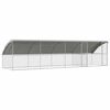 vidaXL Клетка за пилета 4 бр. Сребристо 800 x 200 x 200 см