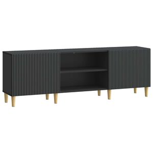 vidaXL ТВ шкаф Черно 150 x 31 x 50 см Инженерна дървесина