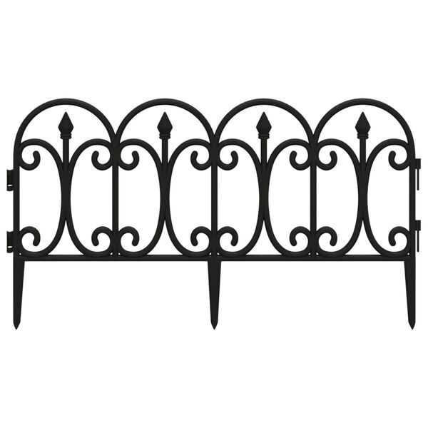 vidaXL Кантове за тревни площи, 17 бр, черни, 10 м, PP