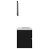 vidaXL Комплект мебели за баня, черен, ПДЧ