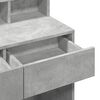 vidaXL Тоалетка с LED, бетонно сива, 80x41x134,5 см