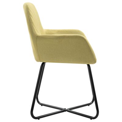 vidaXL Трапезни столове, 4 бр, зелени, плат