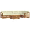 vidaXL Комплект дивани за открито 6 pcs Натурален и Крема