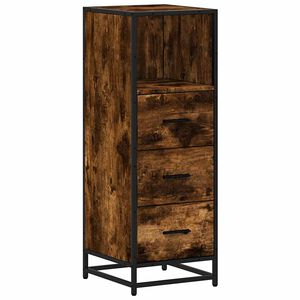vidaXL Шкаф за баня опушен дъб 35x37,5x100 cm Инженерна дървесина