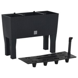 vidaXL Повдигнато градинско легло антрацит 60x25x46 см PP ратан