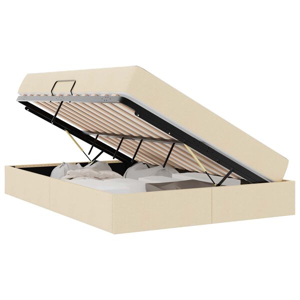 vidaXL Легло с място за съхранение и матрак с матрак Крем 140 x 200 cm