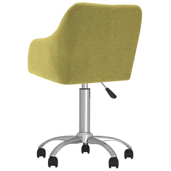 vidaXL Въртящ се офис стол, зелен, текстил