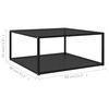 322893 vidaXL Coffee Table Black 80x80x35 cm Tempered Glass