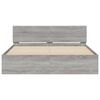 vidaXL Рамка за легло с табла, сив сонома, 150x200 см