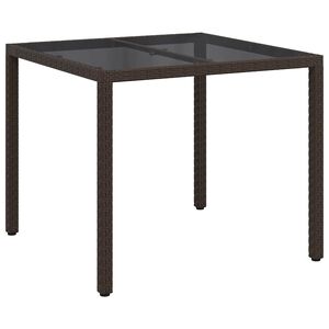 vidaXL Градинска маса Кафяво 90 x 90 x 75 cm полиратан