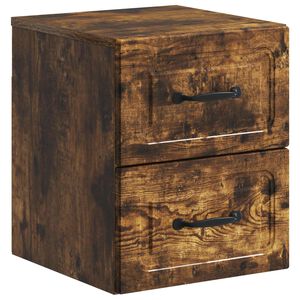 vidaXL Спален шкаф с монтаж на стена Опушен дъб 34,5 x 33 x 40 см