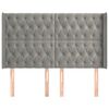 vidaXL Горна табла за легло с уши, светлосива,163x16x118/128см, кадифе