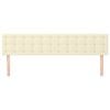 vidaXL Табла за легло, кремава, 180x5x78/88 см, изкуствена кожа