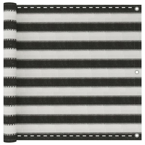 vidaXL Балконски екран, HDPE, 90x400 см, антрацитно сиво и бяло