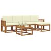 vidaXL Комплект дивани за открито 6 pcs Натурален и Крема