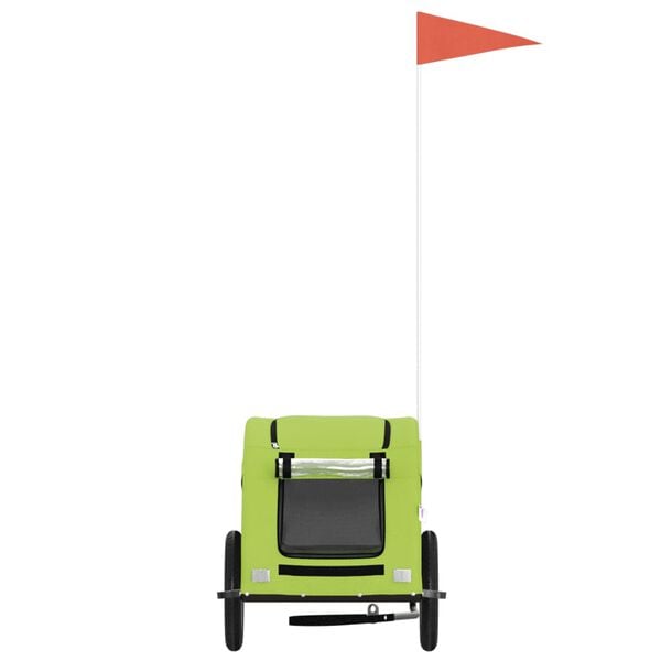 vidaXL Ремарке за колело за любимци зелен Оксфорд плат и желязо