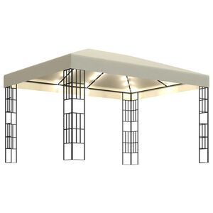 vidaXL Шатра с LED светещи стрингове, 3х4 м, кремава