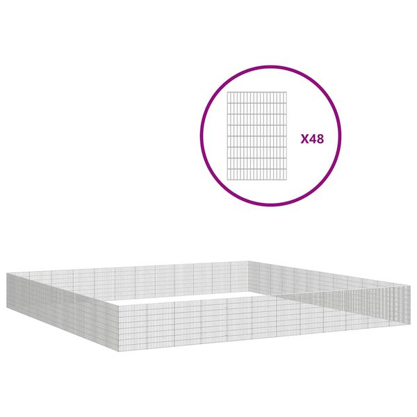 vidaXL Ограждение за свободно отглеждане на животни 48-панела 54x80 см