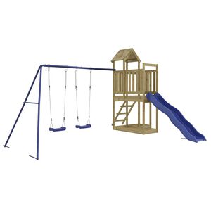 vidaXL Комбинирано детско съоръжение за игра, импрегниран бор