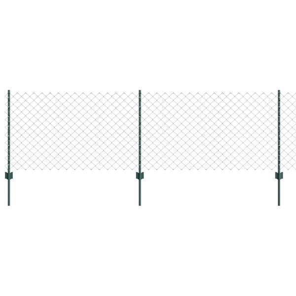 vidaXL Ограда и колче Зелен 0,8 x 25 m Стомана
