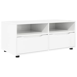 vidaXL ТВ шкаф Лъскаво бяло 100 x 48 x 43 см Инженерно дърво