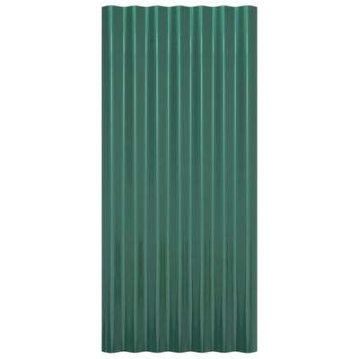 vidaXL Покривни панели 12 бр прахово боядисана стомана зелени 80х36 см