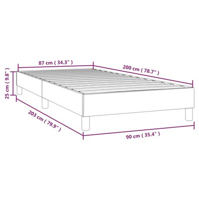 vidaXL Рамка за легло, тъмносиня, 90x200 см, кадифе