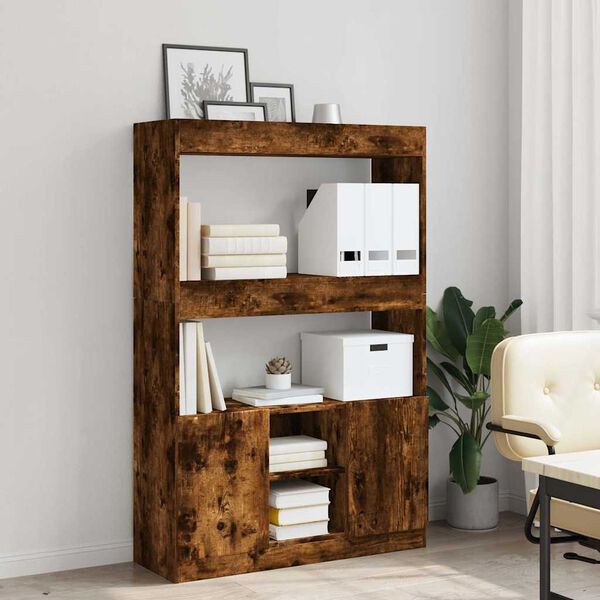 vidaXL Висок шкаф, опушен дъб, 92x33x140 см, инженерно дърво