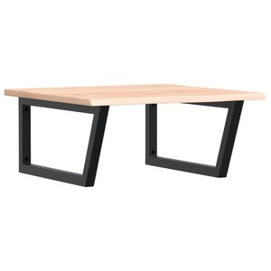 vidaXL Стенен рафт за мивка, стомана и масивно дърво дъб